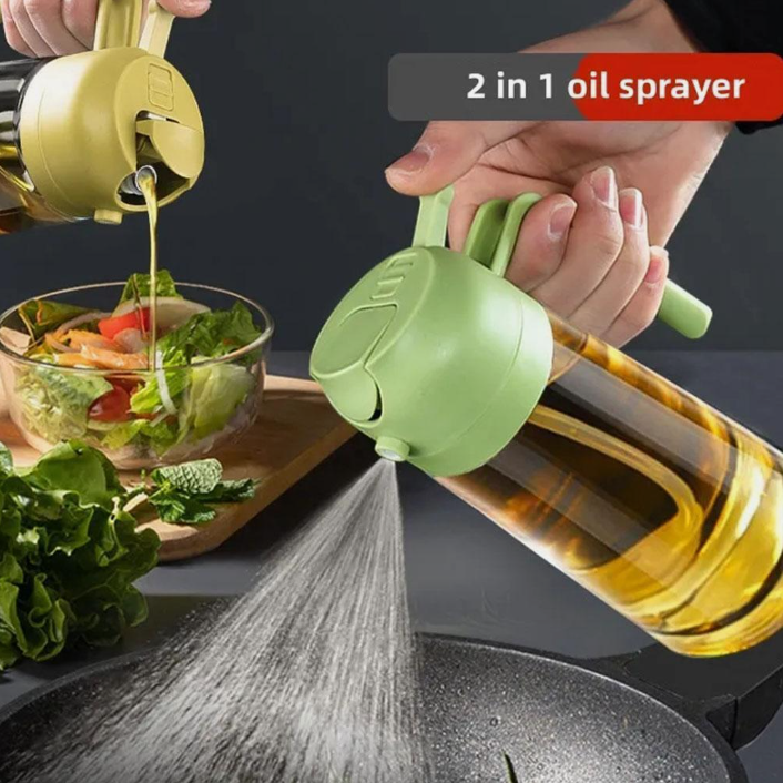 Dispenser Bottle For Kitchen - 2 In 1 Olive Oil Dispenser An