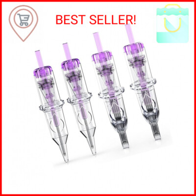 Wormhole Tattoo Cartridge Needles, 20pcs Mixed Sizes 3RL 5RL 5RM 7RM Disposable 