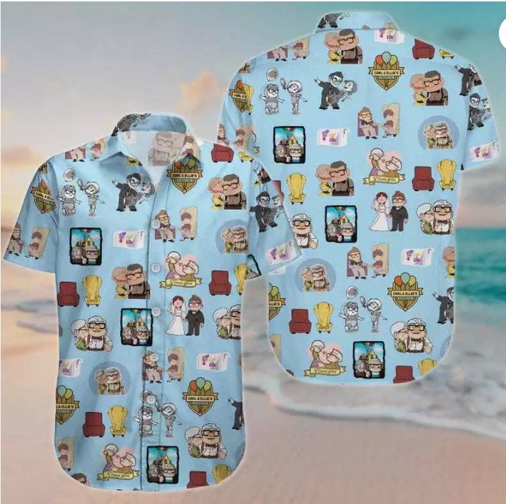 Pixar Up Carl And Ellie Happiness Is Growing With You 3D HAWAII SHIRT BEST PRICE