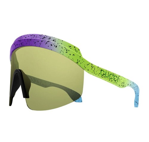Pre-owned Gucci Gg1477s 001 Violet Shaded Green/light Green Purple Sunglasses