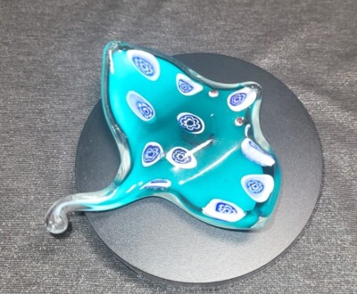 Vibrant Blues & Distinctive Shapes Manta Ray Hand Blown Glass Fish