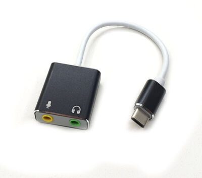 USB Type-C External Sound Card 7.1 Stereo Audio Mic Adapter For iPhone iPad Pro