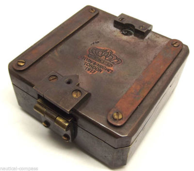 HEAVY BRASS COMPASS SURVEYOR'S TRANSIT NAUTICAL BRUNTON  COMPASS
