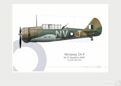 Warhead Illustrated Wirraway CA-9 No.23 Sqn RAAF NV-J Aircraft Print