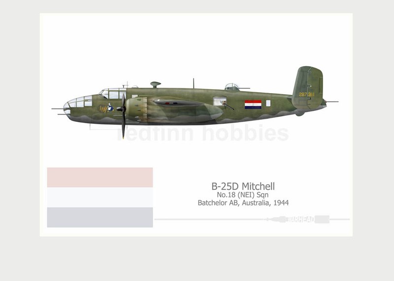Warhead Illustrated B-25d Mitchell 18(Nei) Sqn  Gwen Aircraft Print