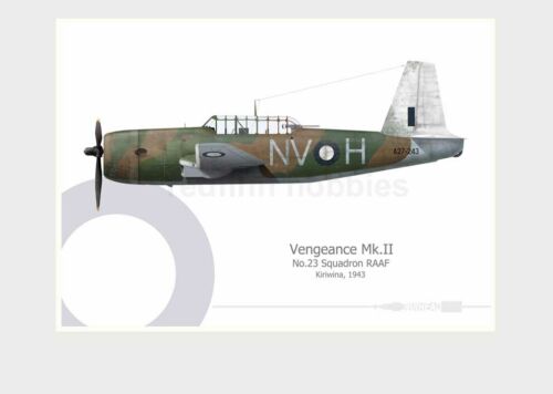 Warhead Illustrated Vengeance Mk.II 23 Sqn RAAF NV-H Aircraft Print