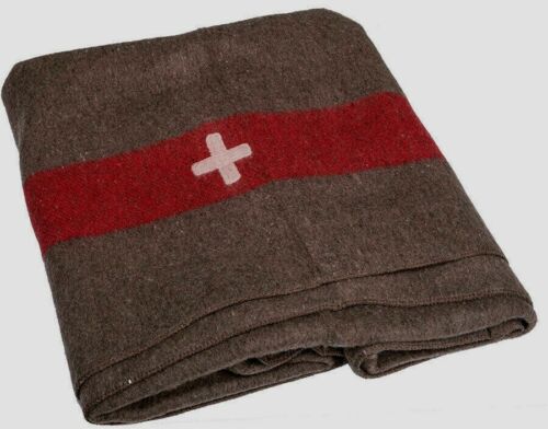 SWISS MILITARY STYLE ARMY WOOL BLANKET CAMPING SURVIVAL 60X84 HEAVY DUTY NEW 