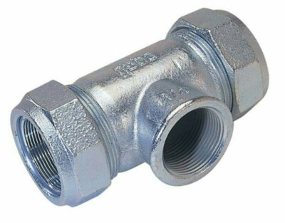 Gebo Temperguss Klemmverbinder für Stahlrohr T-Stück Typ T 3/8" - 2"