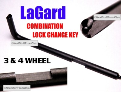 LAGARD / KABA CHANGE KEY FOR 3 & 4 WHEEL COMBINATION LOCKS: LG1307 & LG1315  