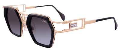 Pre-owned Cazal Sunglasses 677-001 Black Gold Frame Grey Gradient Lens In Gray