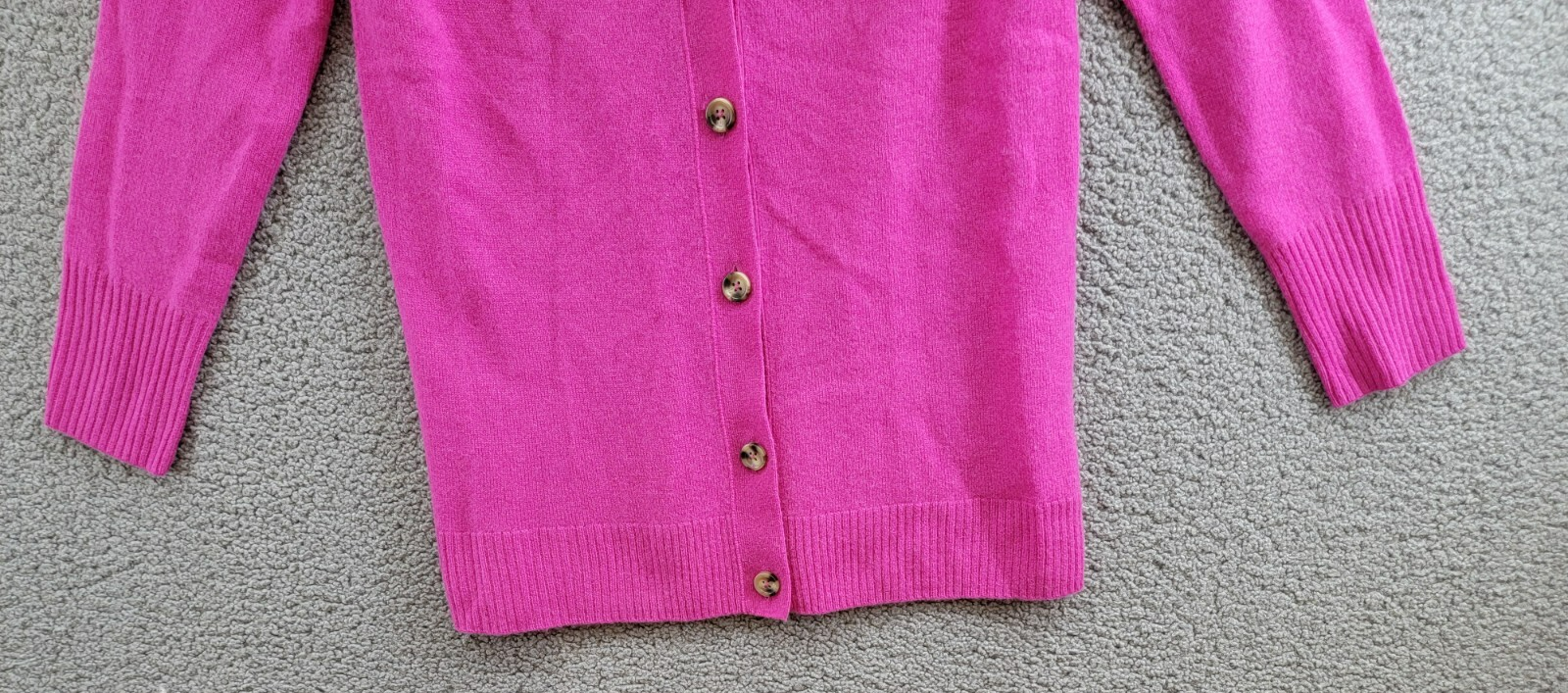 C by Bloomingdale's Cashmere Grandfather Cardigan Women's M Cherry Blossom L/S - Picture 3 of 16