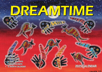 Dreamtime - 2025 Rectangle Wall Calendar 13 Months by Bartel