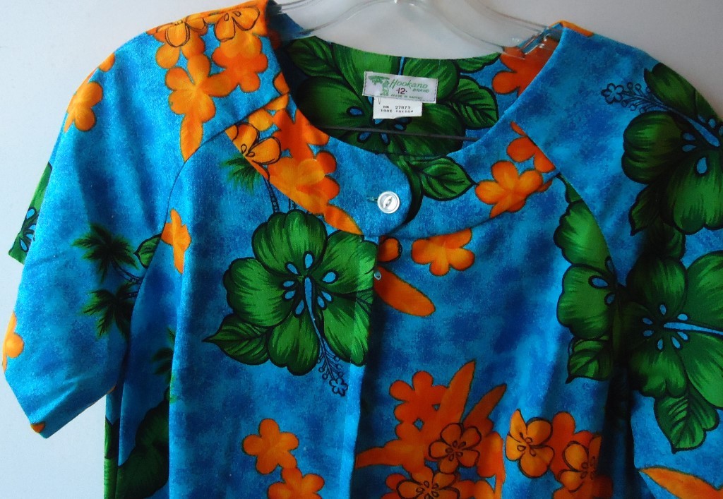 NOS Vtg 60s Hookano Hawaiian Dress sz 12 100% Cotton Front NOS Vtg 60s Hookano Hawaiian Dress sz 12 100% Cotton Front