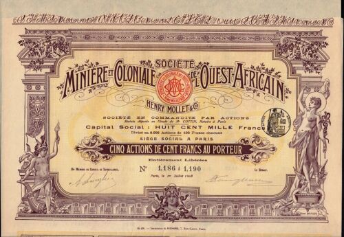 WEST AFRICA MINING & COLONIAL : Miniere & Coloniale Ouest Africain  Mollet *DECO