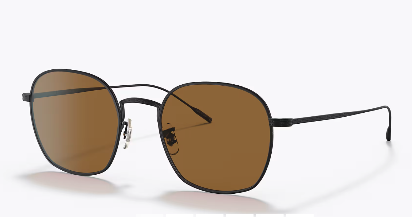 Pre-owned Oliver Peoples Ades Titanium Sun 50mm In True Brown Msrp$619 Aubrey Plaza's Fav