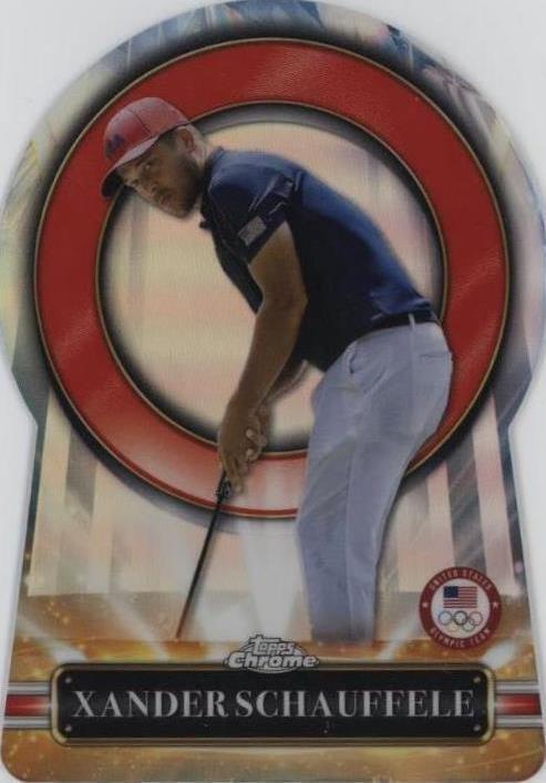 2024 Topps Chrome equipe olímpica e paralímpica dos EUA e esperançosos - Xander Schauffele #CR-10