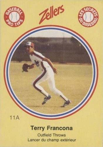 1982 Zellers Baseball Pro Tips Montreal Expos - Terry Francona #11A
