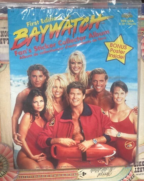 NEW Sealed Baywatch Collectible Sticker Collection Album Poster First Edition
