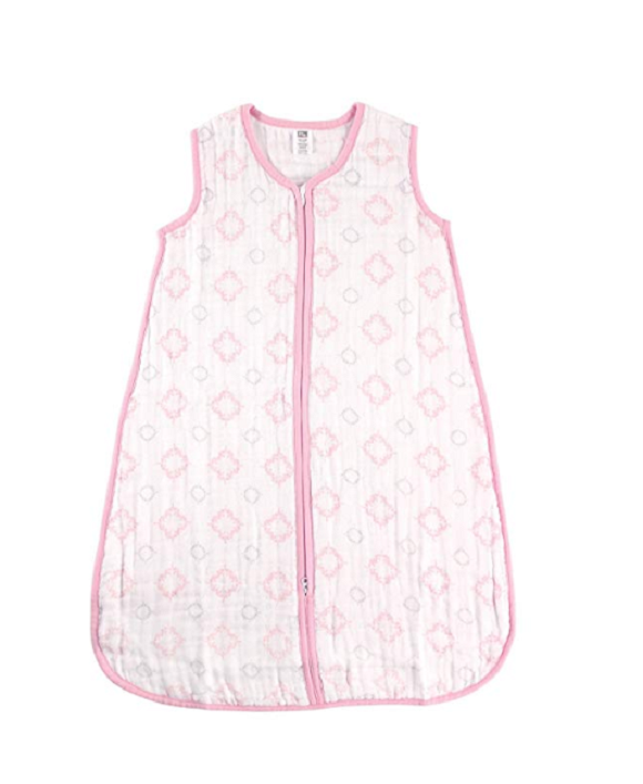 HUDSON BABY SAFE SLEEP WEARABLE MUSLIN SLEEPING BAG, PINK DA
