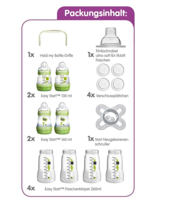 MAM Easy Start Anti-Colic Babyflaschen Set, mitwachsende ...