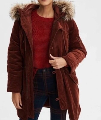 American Eagle CORDUROY PARKA New W/Tags sz XXS