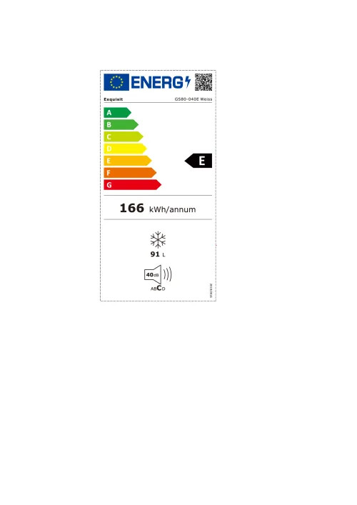 EEK:E Energieeffizienzklasse E von A bis G
