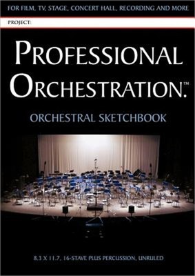 Professional Orchestration 16-Stave Unruled Orchestral Sketchbook (Paperback or