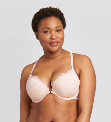 Auden Bra 32AA The Radiant Plunge Push-Up Lace Front Closure Lace