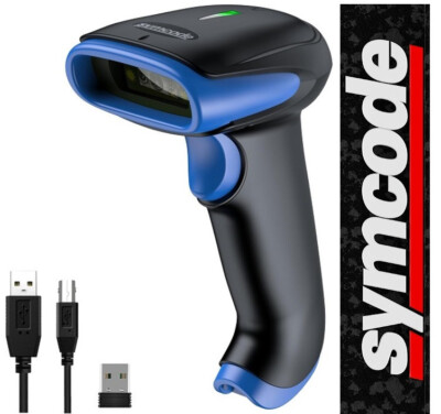 NIB! Symcode MJ-6709 Wireless Bluetooth Barcode Scanner 2.4G - Blue