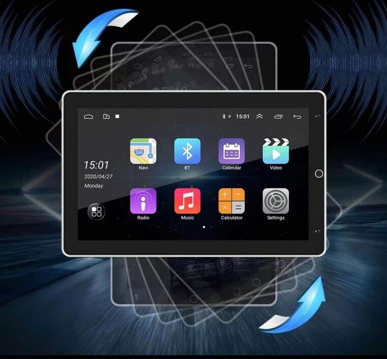 10.1 Pollici Schermo Girevole Android 2DIN Autoradio Stereo Bluetooth GPS FM awe