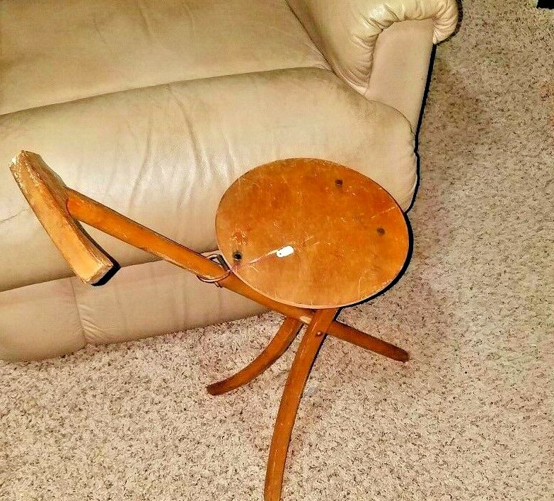 Stafford Johnson Folding Wood Stool