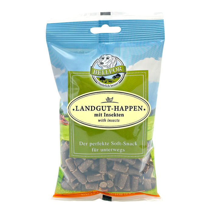 Hundesnack Soft Snacks für Hunde mit Insektenprotein Landgut-Happen 200g Bellfor