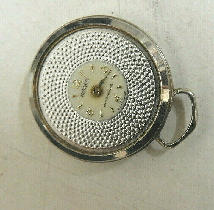 Vintage NORBEE Antimagnetic Swiss Made Pocket Watch FOR PARTS ONLY!