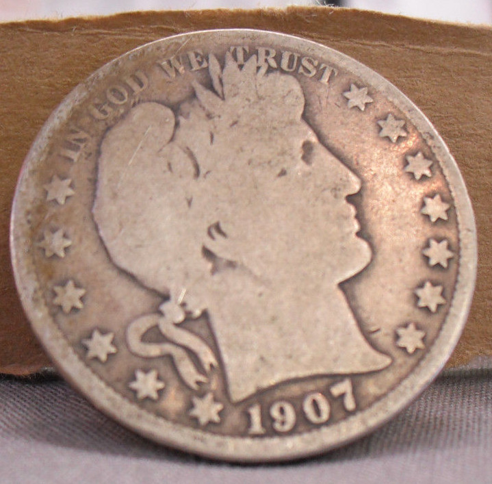 1907 D Barber Half Dollar U.S. Silver Coin