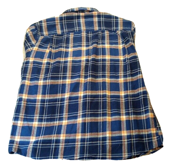 WEATHERPROOF VINTAGE Mens Size XL Blue Plaid Flannel Shirt Soft Cotton Clean
