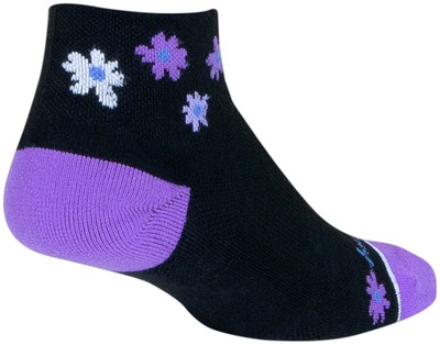 SockGuy Channel Air Daisy Classic Low Socks - 2'', Black/Purple, Women's, Small/M