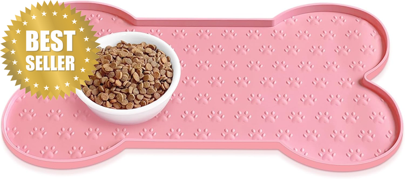 Dog Food Mat Anti-Slip Silicone Dog Bowl Mat Thicker Pet Placemat Waterproof Cat