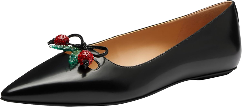 COACH Runway Flat with Cherries, Charcoal/Black 6