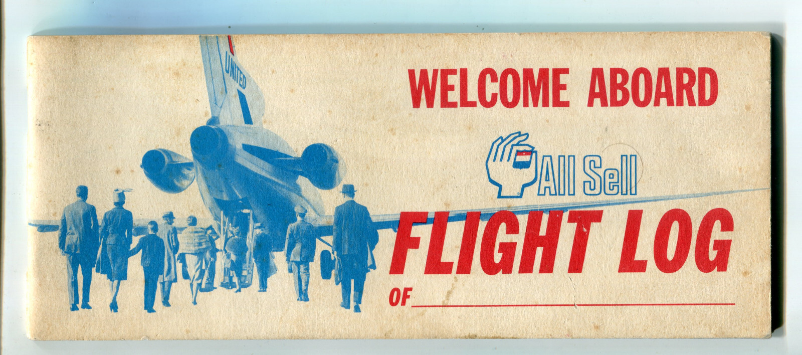 1964 All Sell Flight Log, United Air Lines, Travel Agent