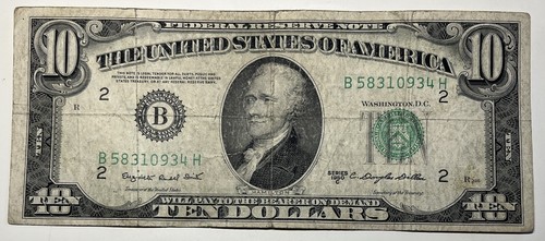 洋書 COLLECTING THE 1950S 1950 A $10 Ten Dollar Bill Federal Reserve Note New York