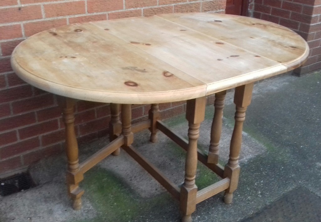 Solid Pine Farmhouse Drop Leaf / Extending Dining Table Shabby Chic