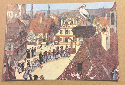 UNUSED FRENCH PC - HANSI -  THE STORK OF OUR VILLAGE HAS RETURNED, SPRING COMING