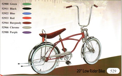 20" Lowrider bike with 72 spokes coaster brake pick up : 6 colors