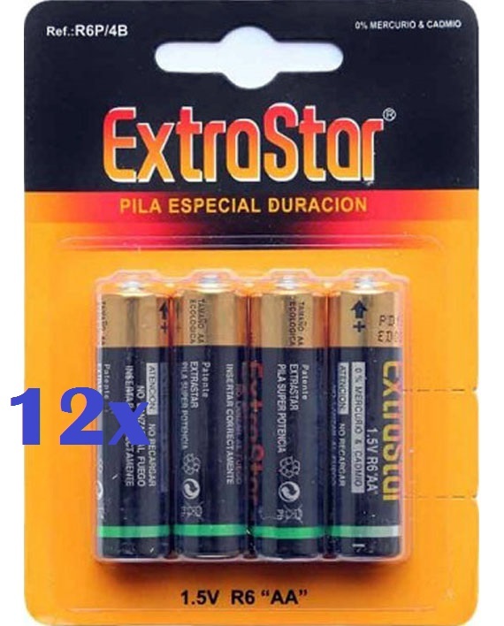 Confezione 48 Pile Batterie ExtraStar AA 1.5V R6/4B Stilo moc
