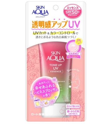 Rohto Skin AQUA ToneUp UV Happiness Aura Sunscreen 80g SPF 50+ PA++++ Waterproof