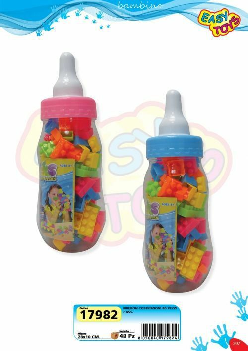 Biberon Con Costruzioni Mattoncini Giocattolo Gioco Bambini sus