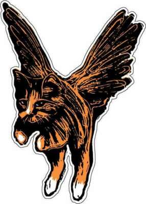 Cat With Wings Fantasy Art Vinyl Sticker /Vinyl Decal for car bumper, window etc