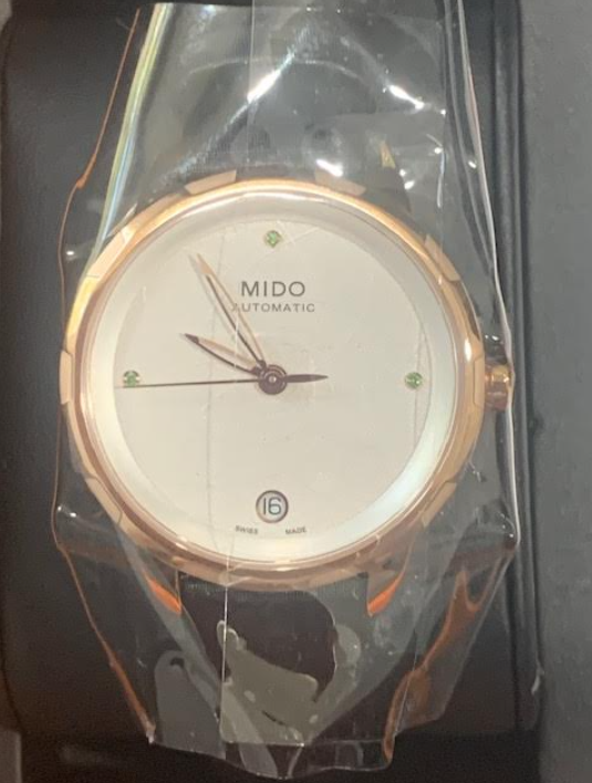 Pre-owned Mido Limited Edition Swiss Automatic Rainflower Black Fabric Strap Watch34mm