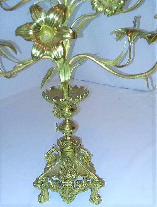 Antique French Church Altar Candelabra