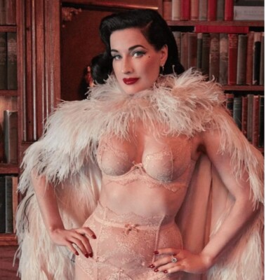 Dita Von Teese Bra 36C Dita Metallic Lace Underwire Vintage Peach Delfina 36 NEW